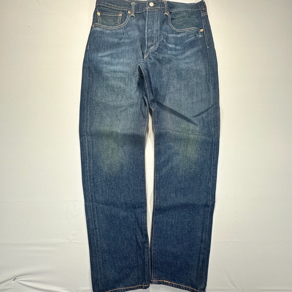 Levis 501 CT Mens Custom Tapered Jeans Dark Wash Denim 32x30 Button Fly